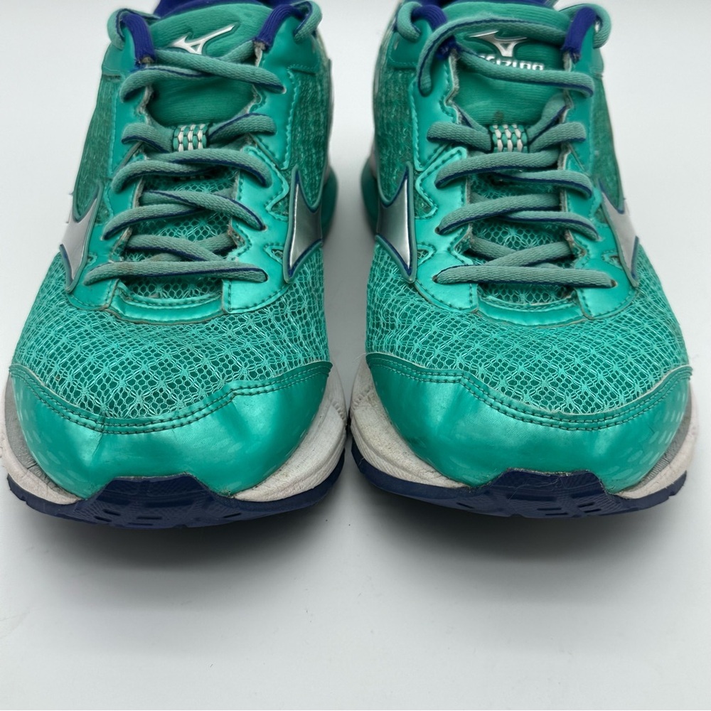 Mizuno Wave Rider Turquoise Mesh Running Shoes - Picture 2 of 9